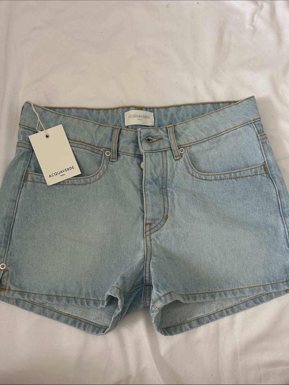 Acquaverde Light Blue Queenie Denim Shorts